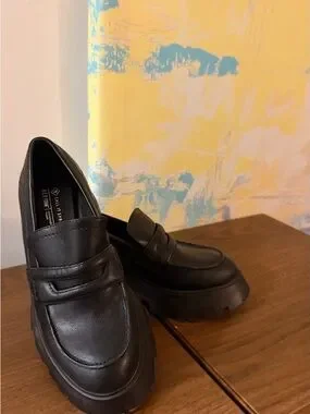 Call It Spring | Shoes | Call It Spring Black Chunky Lug Penny Loafers ...